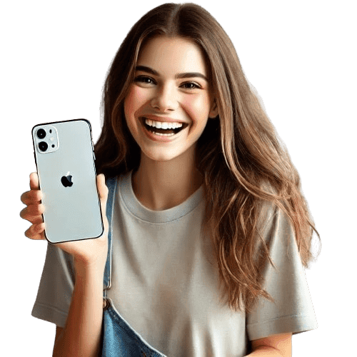Girl holding iPhone
